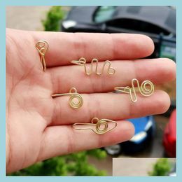 Nose Rings Studs Handmade Jewellery Wholesale Fake Nose Rings Septum Gold/Sier Cuff Non Piercing Clip On Faux For Women Men Drop Deliv Dhbkf