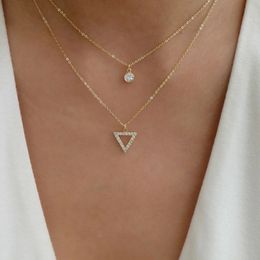 Triangle Pendant Necklace Golden Color Unquie Women Fashion Necklace