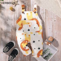 Overalls HERBEEZA Baby Clothes Set For born Boy Jumpsuit Cartoon Lion Baby Romper Summer Overalls For Toddler Clothing Male 220909