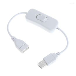 Cable 28cm USB 2.0 A Male To Female Extension Extender White With Switch ON OFF