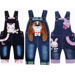 Tahsiller 0-4T Bebek Tahsiller Bebek Kız Kızlar Kot Salpanlar Bebes Pantolon Karikatür Kıyafetleri Toddler Denim Pants Tulum Çocuk Giyim 220909