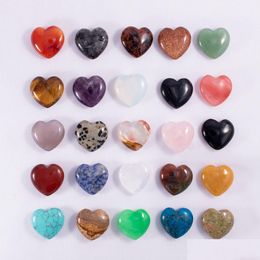 Loose Gemstones Gemstone Heart Shape Natural Crystal Stone Heal Spiritual No Hole Drop Delivery 2021 Jewellery Lulubaby Dhjen