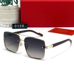 Fashion carti luxury Cool sunglasses Designer for woman round Latest mens Sunshade Glasses 0128 Metal Classic Pilot Anti ultraviolet Factory wholesale with box
