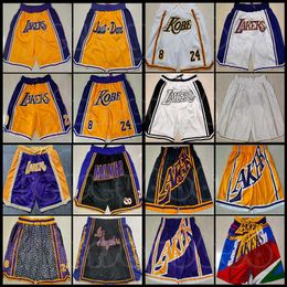 Men Mesh Team Throwback Just Don Stitched Face Mesh Basketball Shorts pockets Mitchell ness Pantalones de baloncesto Shorts 8 24 Black Mamba