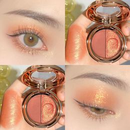 Eye Shadow 2 Colours Shimmering Eyeshadow Palette Pearl Pumpkin Colour Mashed Potatoes Matte Powder Earth Makeup