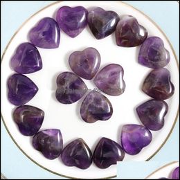 Stone 20Mm Small Natural Stone Heart Polished Healing Love Hearts Amethyst Crystal Crafts For Home Decor Drop Delivery 2021 Jewellery Dh Dhlol