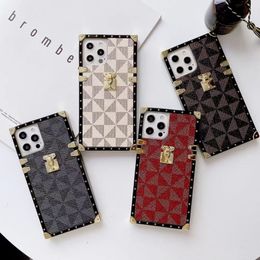 Plaid square Phone Cases For iPhone 14Pro 13 12 prevention shells