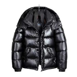 Men's Down Parkas Brand Winter Men Bright Short Thick Down Padded Jacket Male Black With Hood Jacket Thick Men's Clothing M-3XL 220909