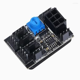 Computer Cables 3-Pin 4-Pin Fan Adapter PWM PC Case Cooling Hub 8-Way Splitter 12V Speed Controller With 6-Pin Power Port