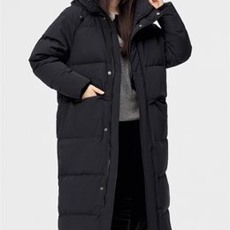 Women's Down Parkas Warm winter ladies thick down coats puffer zipper hood long fashion brand jacket 220909