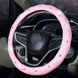 Steering Wheel Covers Accessories Cover Crystal Diamond Non-Slip W/ Rhinestone