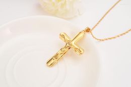 Pendant Necklaces Fine Gold G/F Cross Wholesale Crucifix Women Jewellery Fashion Jesus Decoration Dress