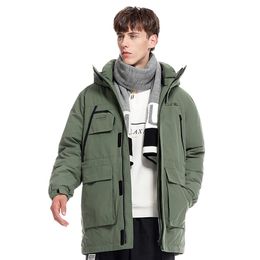 Men's Down Parkas Golden Golden Camel Camping Outdoor Camping Jaqueta à prova d'água de comprimento médio para homens Toolas grossas de inverno 80% de pato branco