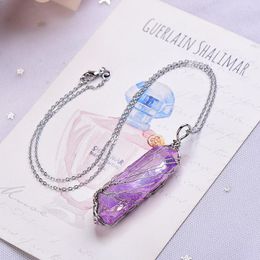 Decorative Figurines Fashion Simple Natural Amethyst Tree Of Life Pendant Necklace Reiki Healing Energy Stone Amulet For Girl Increase Charm