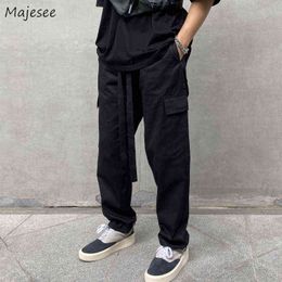 Men's Pants Casual Pants Men Loose Straight Safari Style Chic Pockets Full Length Hip-hop Chic Techwear New Arrival Spring Korean Trousers T220909