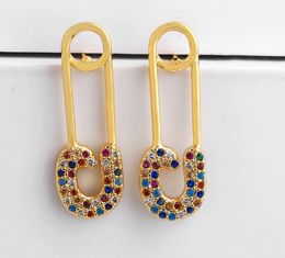 Jewellery Earrings Cubic Zirconia paperclip moon Earring crystal Rainbow drop earrings for women Fashion Jewellery wholesale xnet