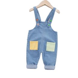 Overalls Kids Baby Boys Girls Denim Long Jeans patchwork Overalls Toddler Fashion Infant Boy Girl Playsuit Clothes Clothing Long Trousers 220909