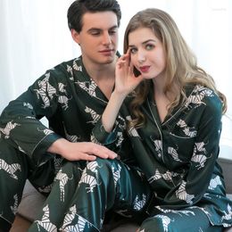 Men's Sleepwear High Quality Summer Men Or Women Breathable Ice Silk Pyjamas Set Lounge Homewear Men's Pijamas Vestidos C6322