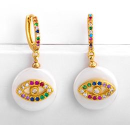 Jewellery Earrings Cubic Zirconia white shell palm eyes gold Colour CZ Crystal Ear Clips No Pierced earrings for women Jewellery sh4