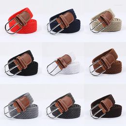 Belts Unisex Canvas Stretch Braid Adjustable Buckle Belt For Women Men Solid Colour Luxury Pants Jeans 107x3.5cm 1 Piece