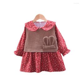 Girl Dresses Autumn Baby Girls Clothes Children Cartoon Vest Cotton Dress 2Pcs/Sets Spring Toddler Casual Clothing Kids Fashion Tracksuit