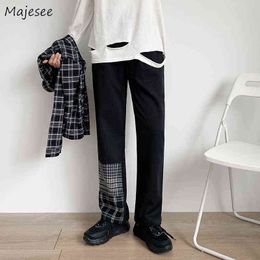 Men's Pants Men Casual Pants Patchwork Design Simple Loose All-match dents Korean Style Retro Popular Fashion Spring New Pantn Hommes T220909