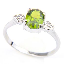 Solitaire Ring Solitaire Gems Ring Oval Green Olive Rings Women 925 Sterling Sier Christmas Gift Jewellery Drop Delivery 2021 Lulubaby Dhzvh