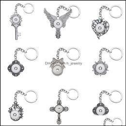 Keychains Noosa Fashion Keychains Cross Flowers Pattern Rhinestone Snap Key Chains Fit 18Mm Buttons Keyrings Drop Delivery 2021 Access Dhpo0