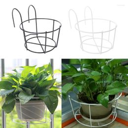 Hooks Balcony Round Flower Hanging Frame Creative Plant Garden Pot Holder Rack Outdoor Window Iron Bonsai Stand Decoration Ornaments