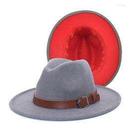 Berets FUODRAO 2022 Wool Fedora Hat Women Men Classic Felt Wide Brim Fedoras Jazz Cap Autumn Winter British Cowboy Hats F80
