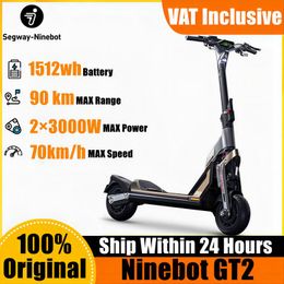 top popular EU Stock Electric Scooter Ninebot By Segway GT2 GT2P Smart KickScooter 90km Range 6000W Dual Wheel Drive 70km/h Superscooter Hydraulic Brake Oil PM-OLED 2024