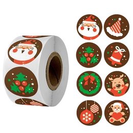 Other Event Party Supplies Christmas Toy 500pcs Candy Bag Sealing Stickers Merry Decor for Home Ornaments Xmas Gifts Year 220908