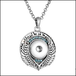 Pendant Necklaces Noosa 18Mm Snap Button Necklace Sier Colour Link Chain Necklaces For Women Ginger Snaps Buttons Jewellery D004 Drop De Dhrdb