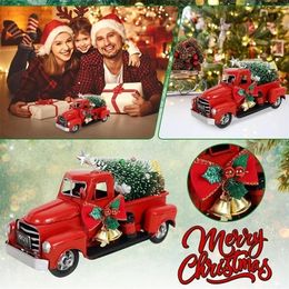 Party Decoration Red Truck Classic Rustic Vintage Metal Pickup Truck Red Christmas Home Office Decor Childrens Gifts Christmas Decorations #t2g 220908