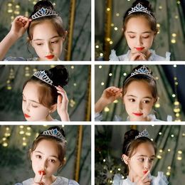 Ice and snow crown children crown alloy headwear hairpin kids Princess Tiaras Jewellery girls birthday CrownsLT018