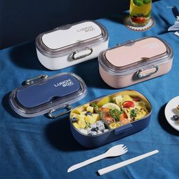Dinnerware Sets Portable Lunch Box Microwavable Stainless Steel PP Beno Thick Leak-proof Thermal Insulation School Office Kitchen Tools
