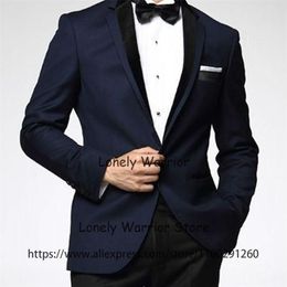 Men's Suits Blazers Fashion Navy Blue Mens Suits Formal Banquet Blazer Slim Fit Wedding Groom Tuxedo Man 2 Piece Jacket Pants Set Costume Homme 220909