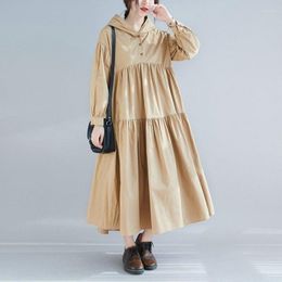 Casual Dresses YourSeason Ladies Loose Hooded 2022 Spring Autumn Solid Colour Women Plus Size Dress