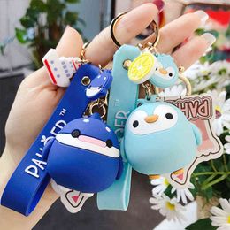 Keychains Cute Cows Fox Giraffe Car Bag Keychain Keyring For Women Soft Sile Key Chains Accessories Jewelry Couple Gift T220909