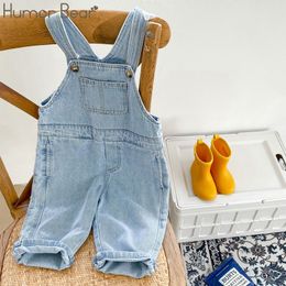 Overalls Humour Bear Girls Overalls Spring Summer Denim Overalls Cute Denim Trousers Fashion Loose Kids Pants 220909