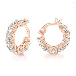 Hoop Earrings Shiny Iced Out Zircon For Women Men Trend 2022 HipHop Daily Ear Cuffs Clips On Ears Jewelry Wholesale Gift KBE169