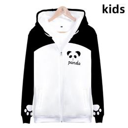 Hoodies masculinos de 2 a 14 anos crianças fofas panda 3d capuz de moletom de moletom meninos meninas harajuku casaco de casaco infantil roupas