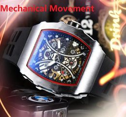 Popular Mens Automatic Mechanical Watch 43mm Male Luxury Silicone Belt Watches For Man Sports Men elegant noble Wristwatch Gifts Orologio Reloj