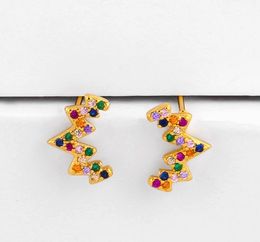 Jewellery Earrings Cubic Zirconia palm gold Colour CZ Crystal Ear Clips No Pierced earrings for women Jewellery q243g