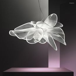 Pendant Lamps Italian Minimalist Modern Simple Designer Art Creative Flower Living Room Bedroom Girl Chandelier