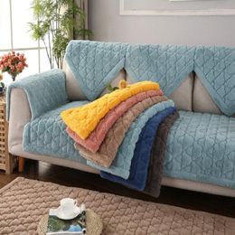 Chair Covers 1pc Sofa Towel Simple Imitation Fur Bay Window Pad Winter Plush Non-slip Cover Tatami Mat Balcony Cushion