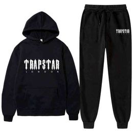 Men's Tracksuits Men's Tracksuit Trend New Hooded Pieces Set Hoodie Sweatshirt Sweatpants Sportwear Jogging Outfit Trapstar Man Clothing G220923