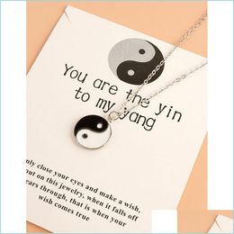 Pendant Necklaces Chinese Style Tai Chi Yin Yang Gossip Necklace Alloy Drip Oil Clavicle Chain Drop Delivery 2021 Jewellery Necklaces Pe Dhywa