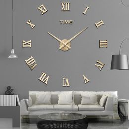 Wall Clocks Special Offer 3d Big Acrylic Mirror Wall Clock Diy Quartz Watch Still Life Clocks Modern Home Decoration Living Room Stickers 220909