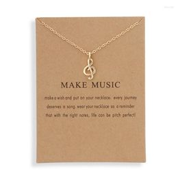 Choker Make Music Note Card Love Pendants Chocker Necklaces For Women Men Unisex Jewellery Wedding Bride Gifts